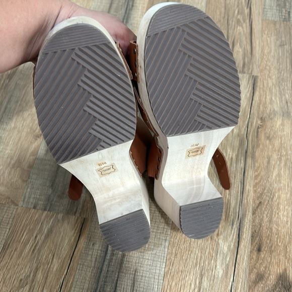 LOFT WOMENS WOODEN GLOT SANDALS BROWN Sz 8 - Picture 7 of 9